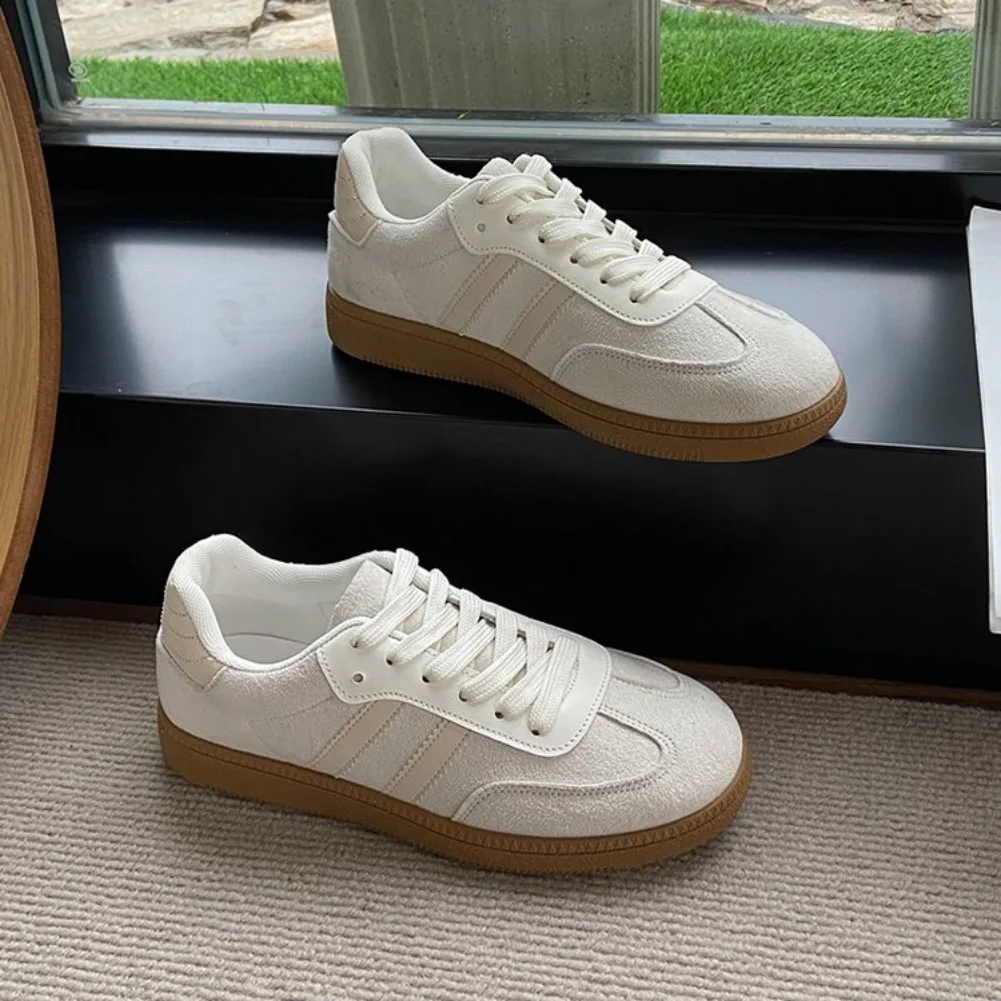 Women's Fashion Tennis Sneakers Flats Lace-up Vulcanized Shoes Autumn Outdoor Trainers Student Board Footwear