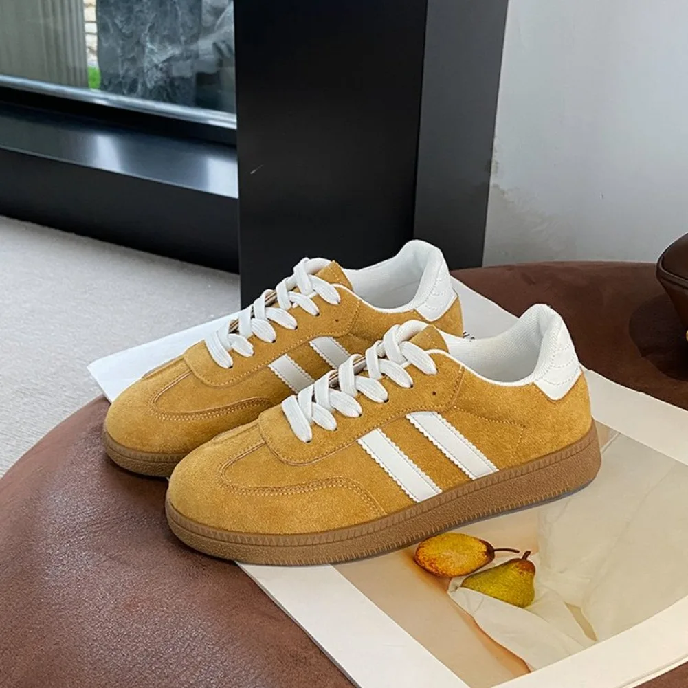 Women's Fashion Tennis Sneakers Flats Lace-up Vulcanized Shoes Autumn Outdoor Trainers Student Board Footwear