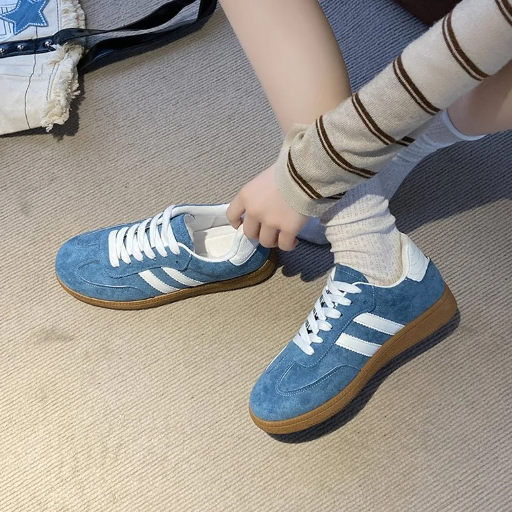 Women's Fashion Tennis Sneakers Flats Lace-up Vulcanized Shoes Autumn Outdoor Trainers Student Board Footwear