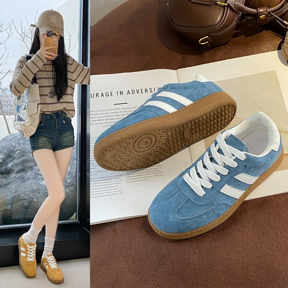 Women's Fashion Tennis Sneakers Flats Lace-up Vulcanized Shoes Autumn Outdoor Trainers Student Board Footwear