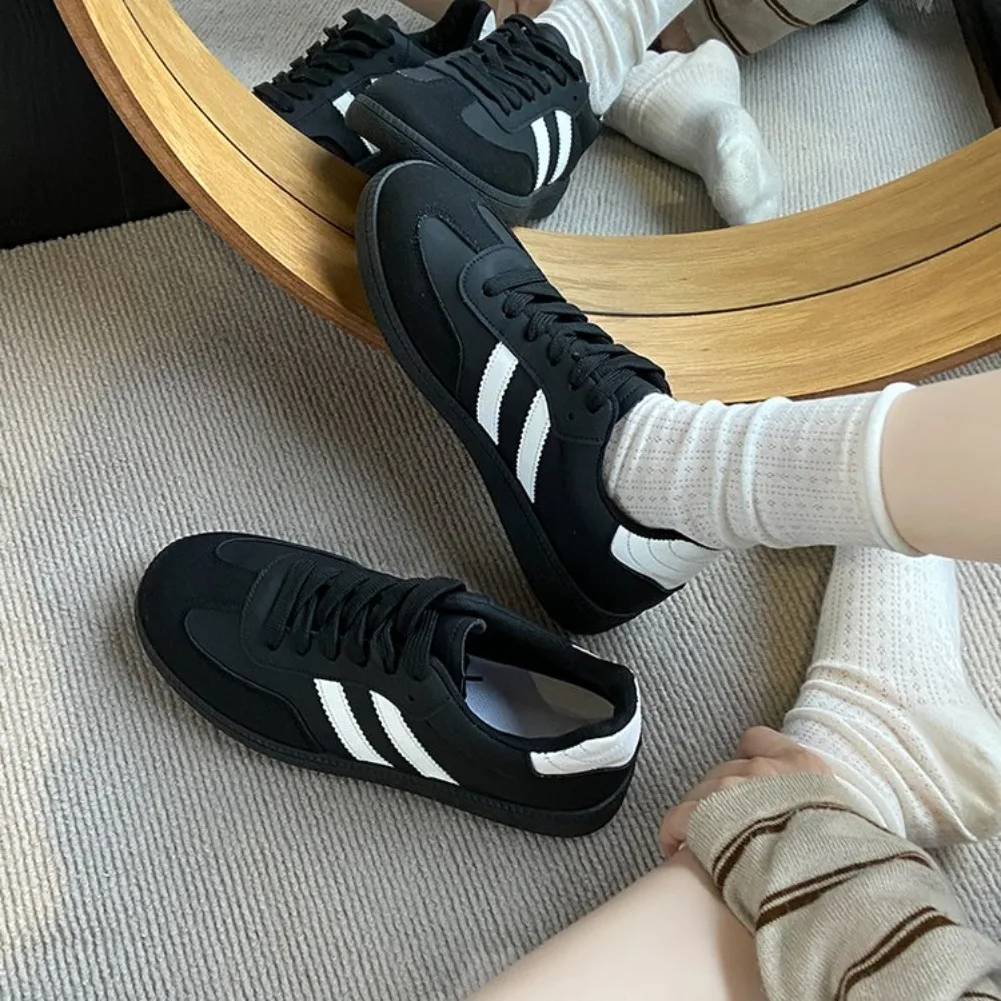 Women's Fashion Tennis Sneakers Flats Lace-up Vulcanized Shoes Autumn Outdoor Trainers Student Board Footwear
