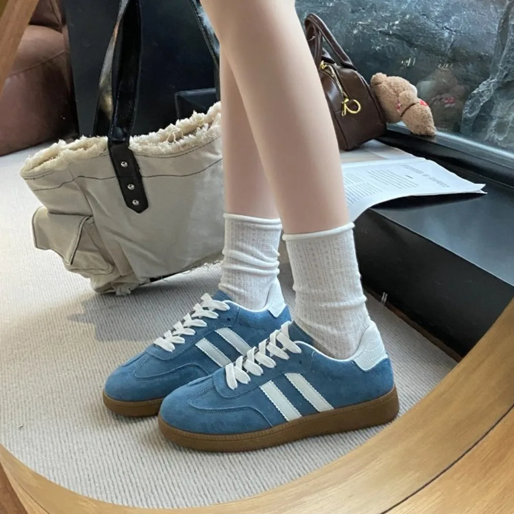 Women's Fashion Tennis Sneakers Flats Lace-up Vulcanized Shoes Autumn Outdoor Trainers Student Board Footwear