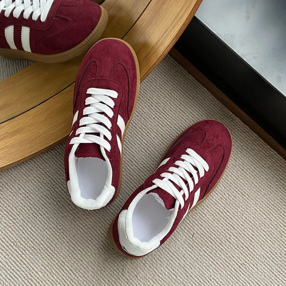 Women's Fashion Tennis Sneakers Flats Lace-up Vulcanized Shoes Autumn Outdoor Trainers Student Board Footwear