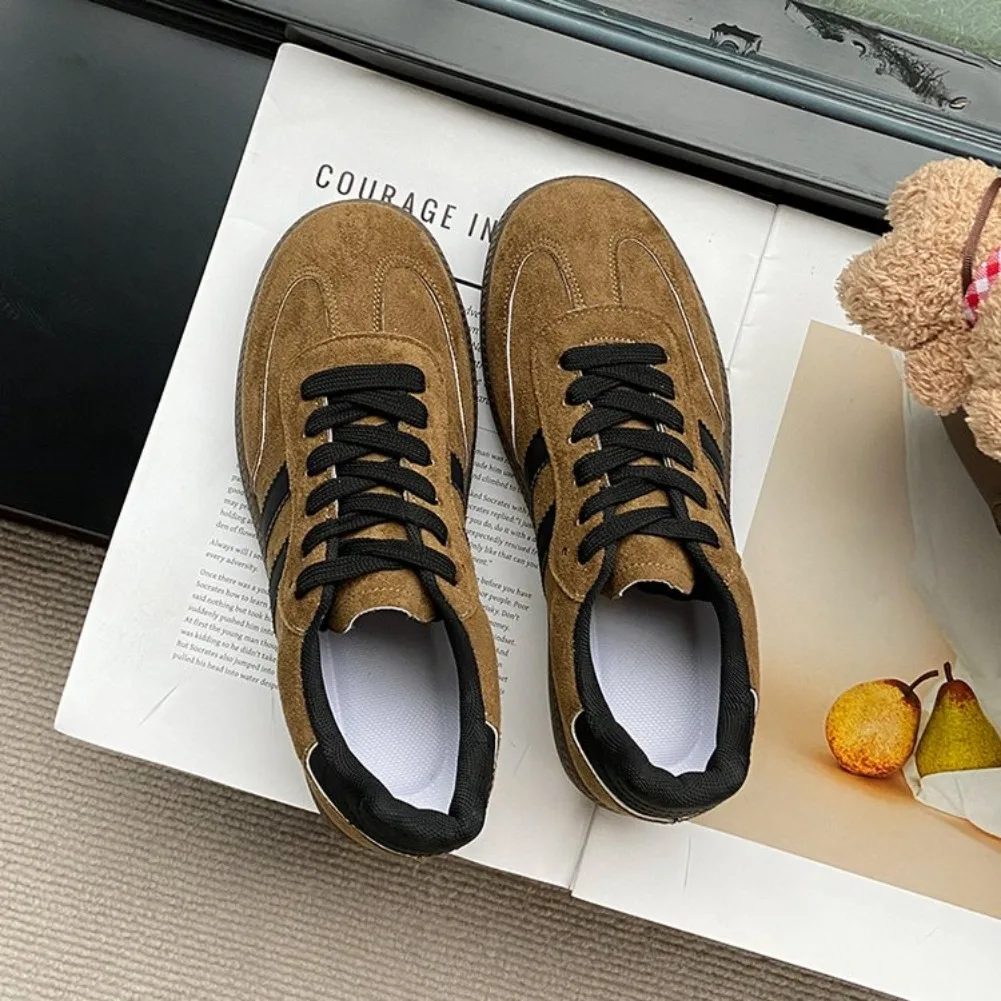 Women's Fashion Tennis Sneakers Flats Lace-up Vulcanized Shoes Autumn Outdoor Trainers Student Board Footwear