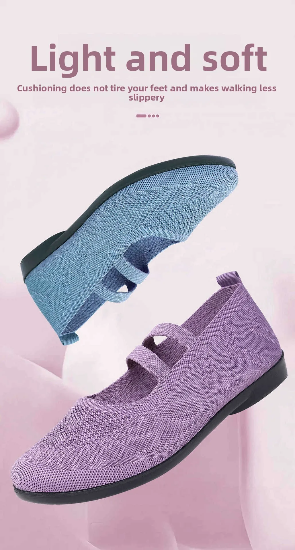 Women's Breathable Knit Sneakers Casual Ballet Flats Mary Janes Lightweight MeshFemale Dress Flats Shoes Footwear Summer