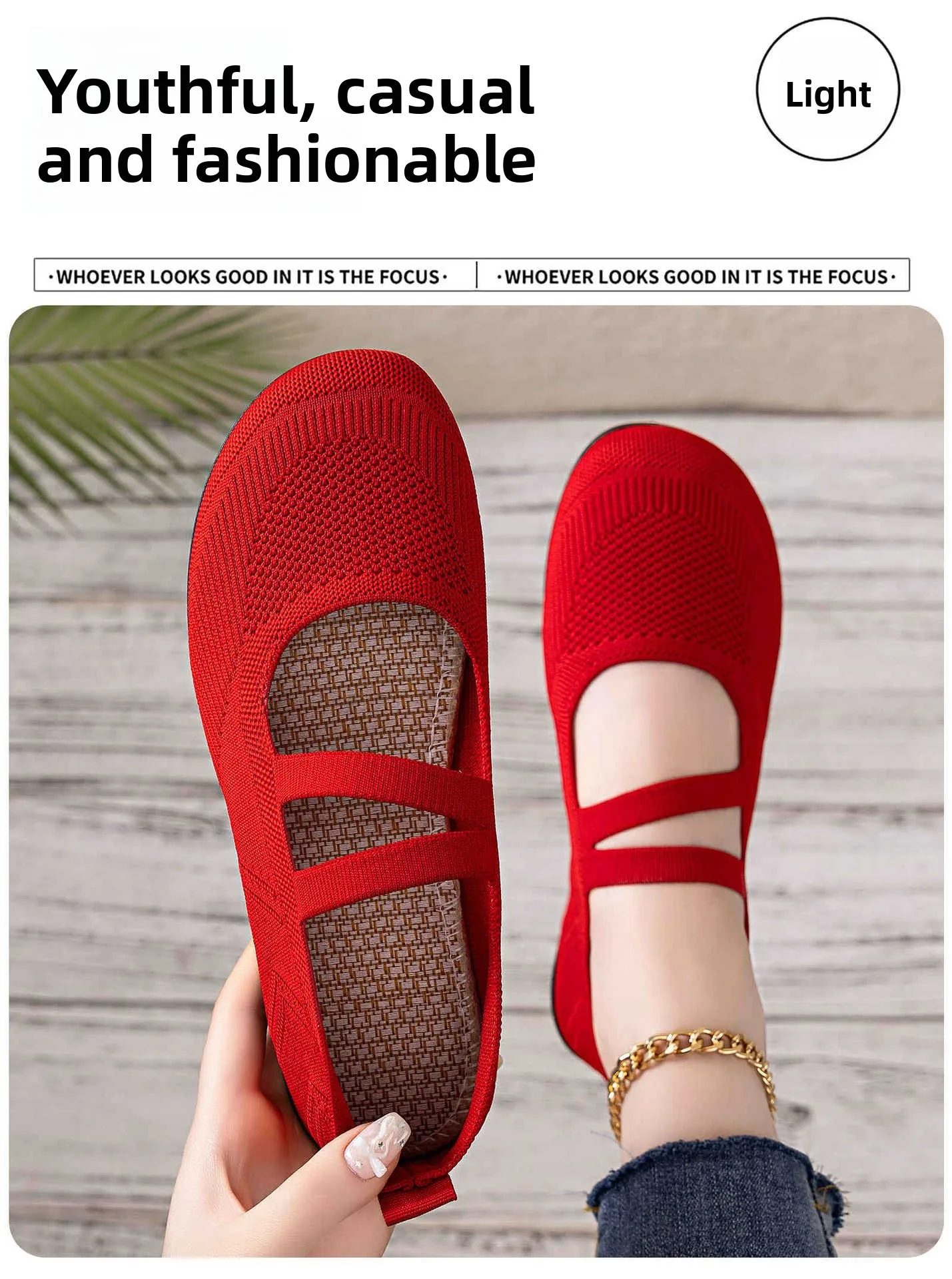 Women's Breathable Knit Sneakers Casual Ballet Flats Mary Janes Lightweight MeshFemale Dress Flats Shoes Footwear Summer