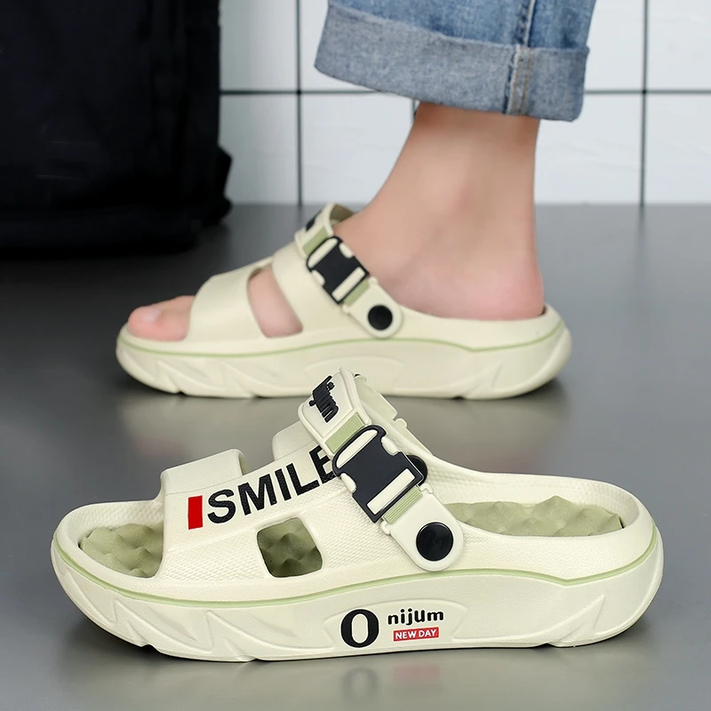 Summer Men's Massage Slippers Indoor Outdoor Sandals Beach Comfortable Soft Slides Clogs Casual Shoes Men Women Home Slippers