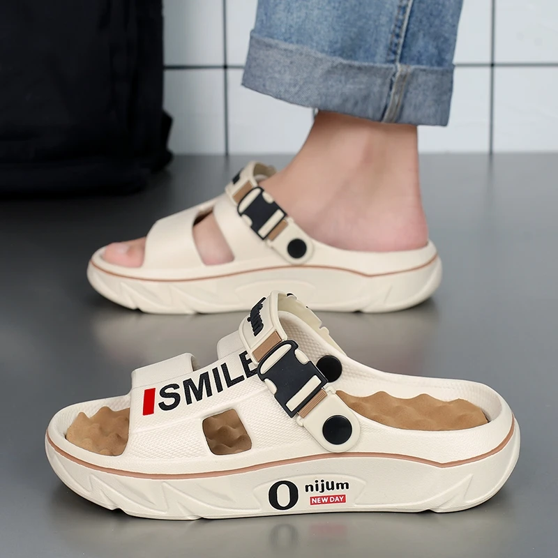 Summer Men's Massage Slippers Indoor Outdoor Sandals Beach Comfortable Soft Slides Clogs Casual Shoes Men Women Home Slippers