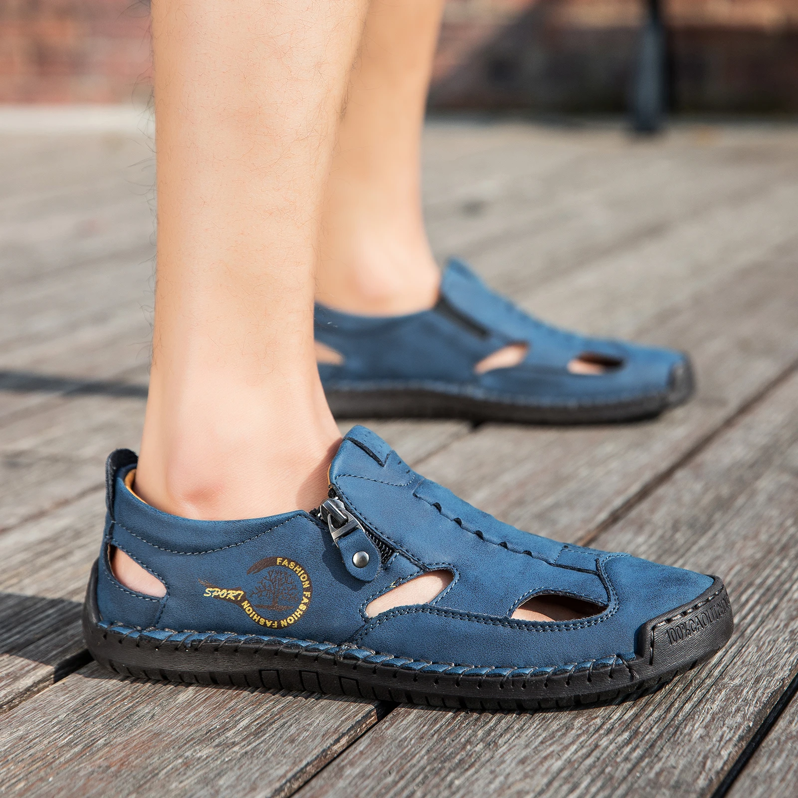 Men's Breathable Outdoor Sandals Black/Brown/Blue/White - Multiple Colors Available Summer Beach Vacation Sandals Large Size Men
