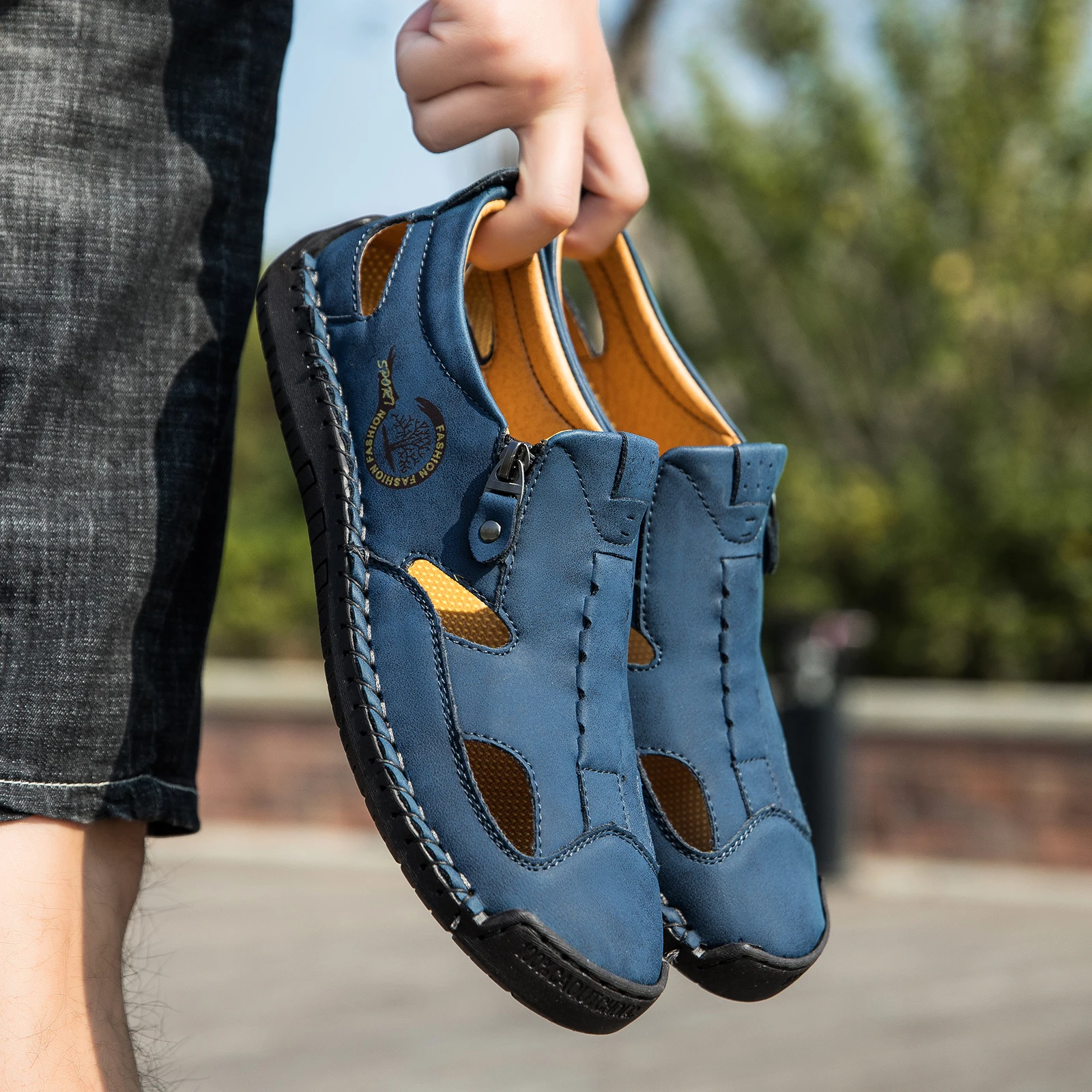 Men's Breathable Outdoor Sandals Black/Brown/Blue/White - Multiple Colors Available Summer Beach Vacation Sandals Large Size Men