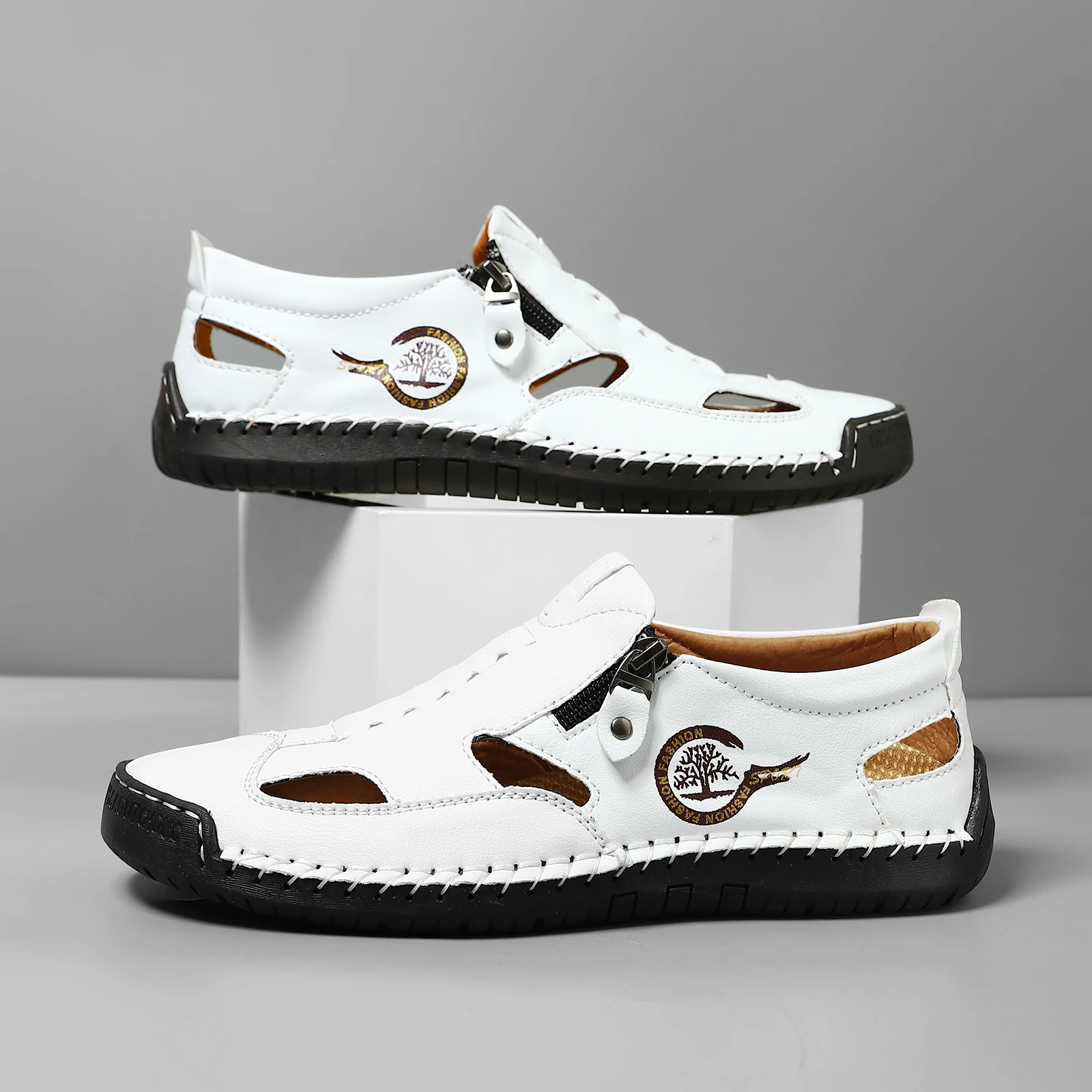 Men's Breathable Outdoor Sandals Black/Brown/Blue/White - Multiple Colors Available Summer Beach Vacation Sandals Large Size Men