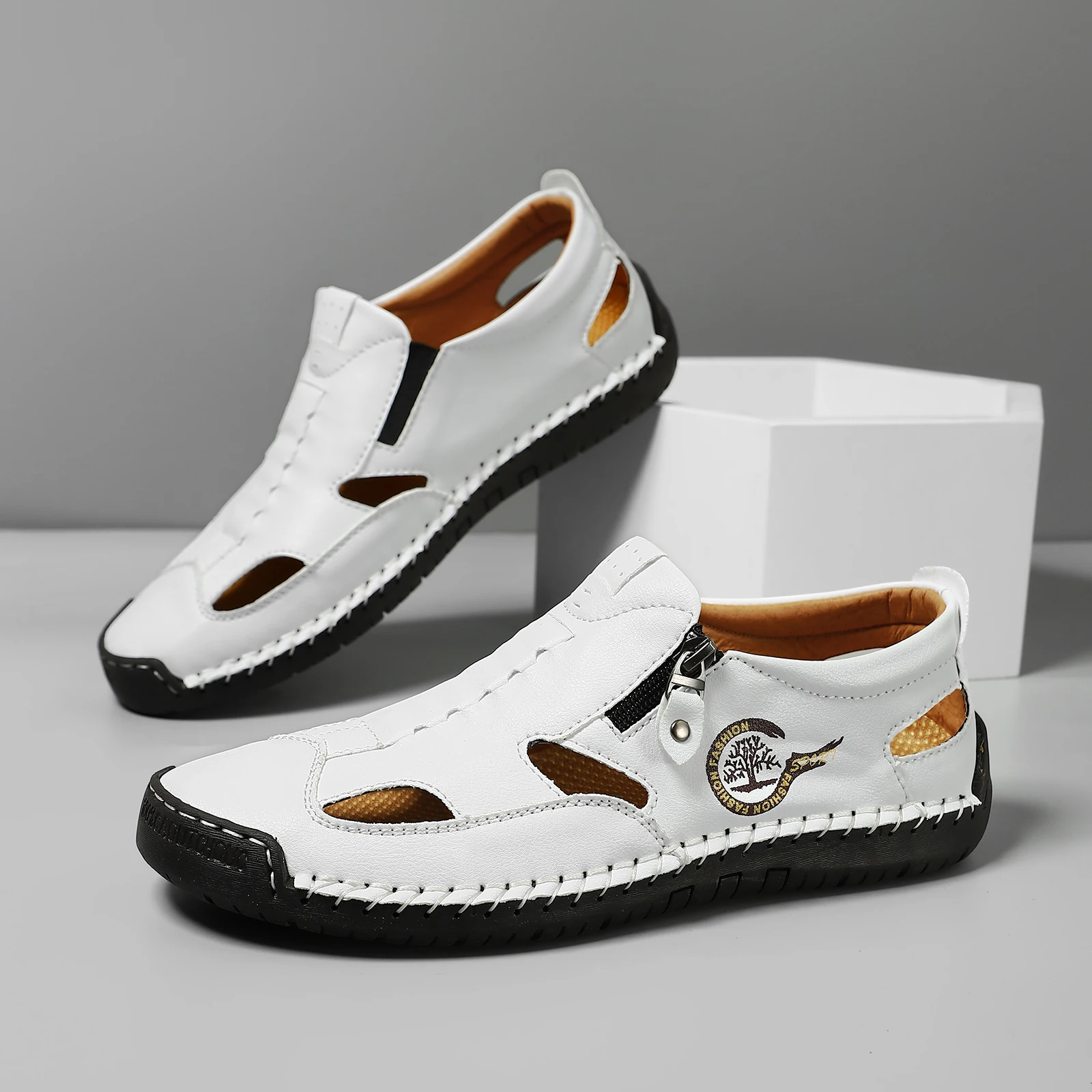 Men's Breathable Outdoor Sandals Black/Brown/Blue/White - Multiple Colors Available Summer Beach Vacation Sandals Large Size Men