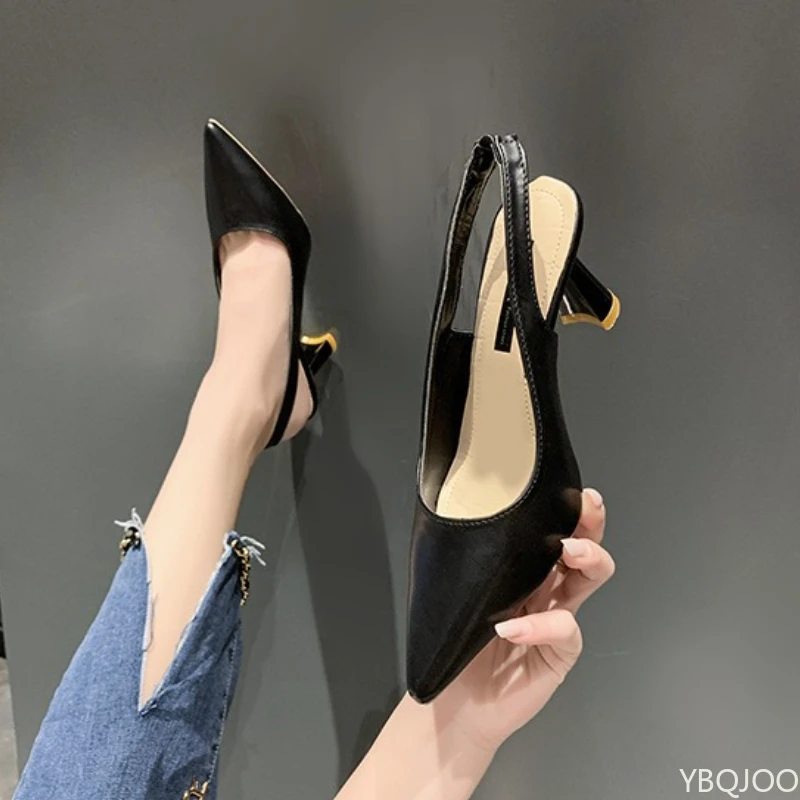 Spring and Summer Fashion New Pointed High-heeled Women's Shoes with Thin Heel and Toe Cover Shallow Mouth Single Shoe for Women