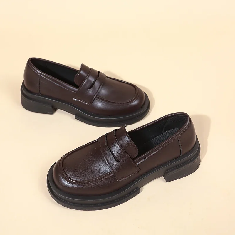 New Japanese Style College Student Shoes Cosplay Lolita Shoes for Women/Girl Fashion Black/Coffee Uniform Platform Shoes 2024