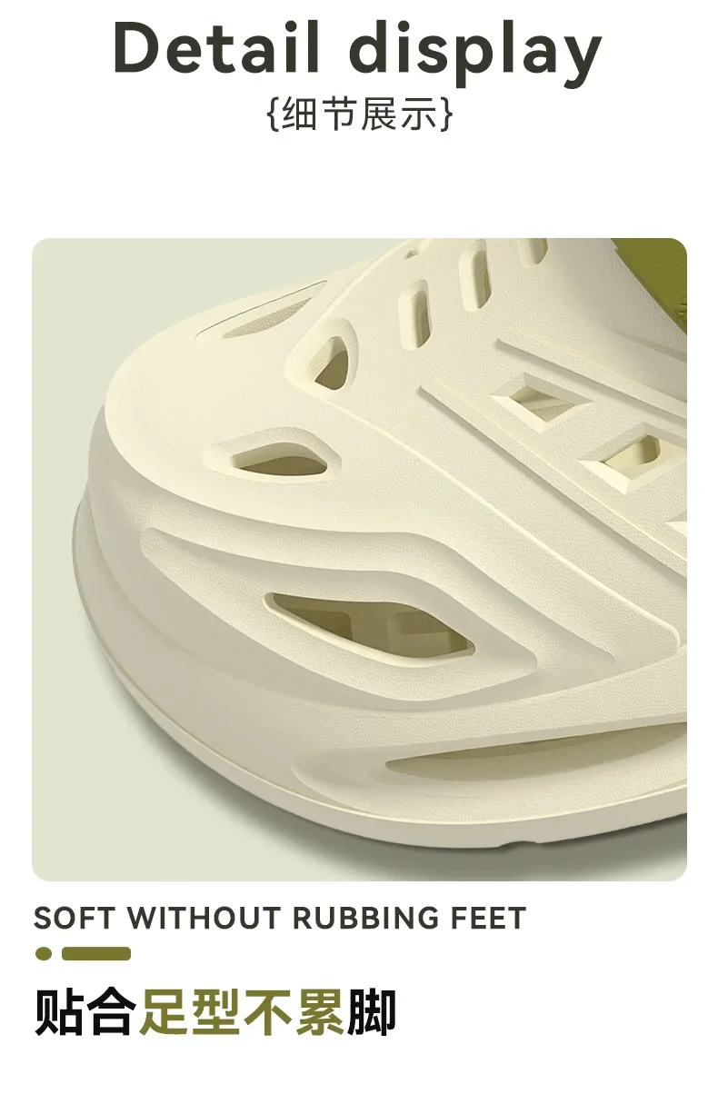 Arch Support, Anti Slip, Soft Sole, Wear-Resistant Cool Slippers for Wearing, Thick Sole Breathable Odor Proof Summer Hole Shoes