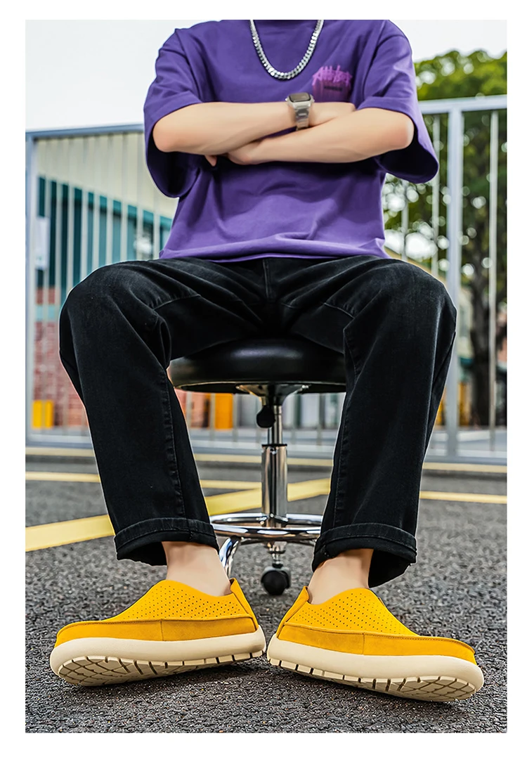 Summer Breathable Sandals Soft and Comfortable Casual Cave Shoes Outdoor Fashion Thick Bottom High Quality Leather Men's Shoes