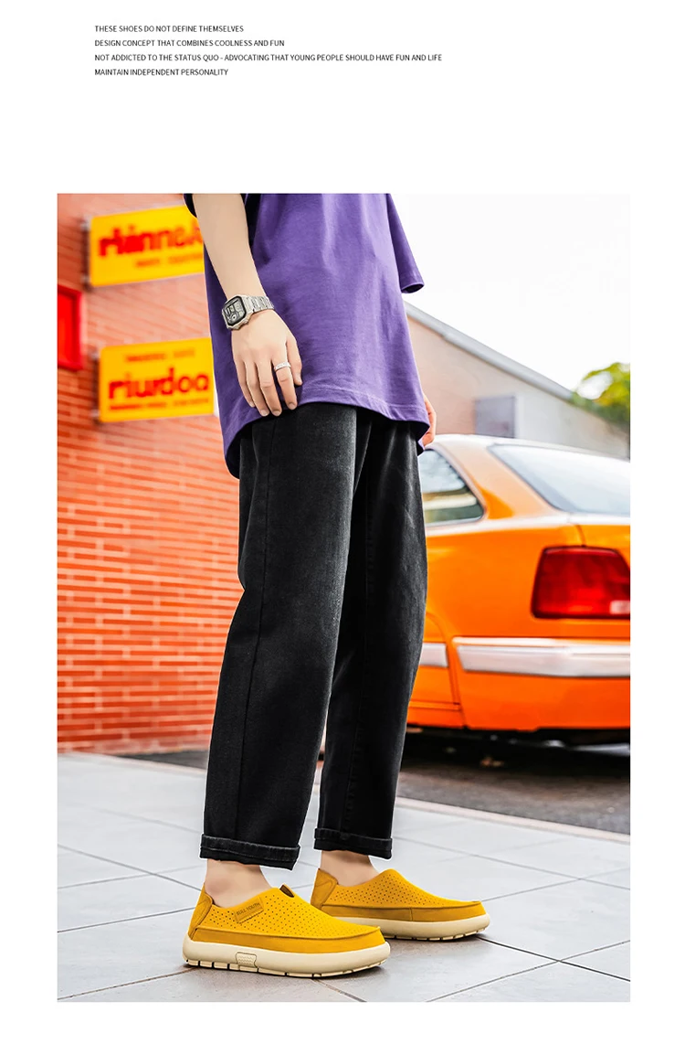 Summer Breathable Sandals Soft and Comfortable Casual Cave Shoes Outdoor Fashion Thick Bottom High Quality Leather Men's Shoes