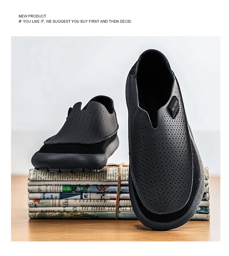 Summer Breathable Sandals Soft and Comfortable Casual Cave Shoes Outdoor Fashion Thick Bottom High Quality Leather Men's Shoes