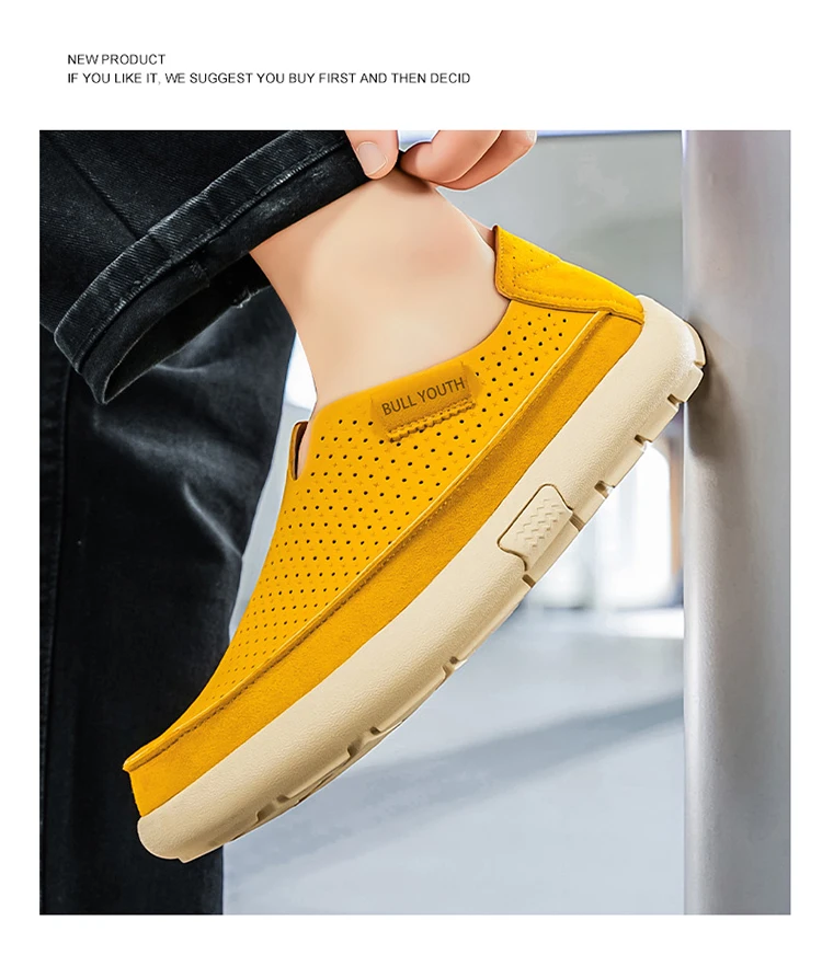 Summer Breathable Sandals Soft and Comfortable Casual Cave Shoes Outdoor Fashion Thick Bottom High Quality Leather Men's Shoes
