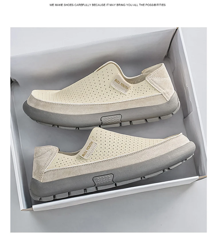 Summer Breathable Sandals Soft and Comfortable Casual Cave Shoes Outdoor Fashion Thick Bottom High Quality Leather Men's Shoes