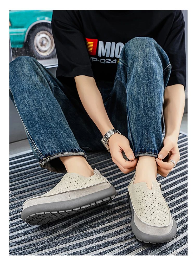 Summer Breathable Sandals Soft and Comfortable Casual Cave Shoes Outdoor Fashion Thick Bottom High Quality Leather Men's Shoes