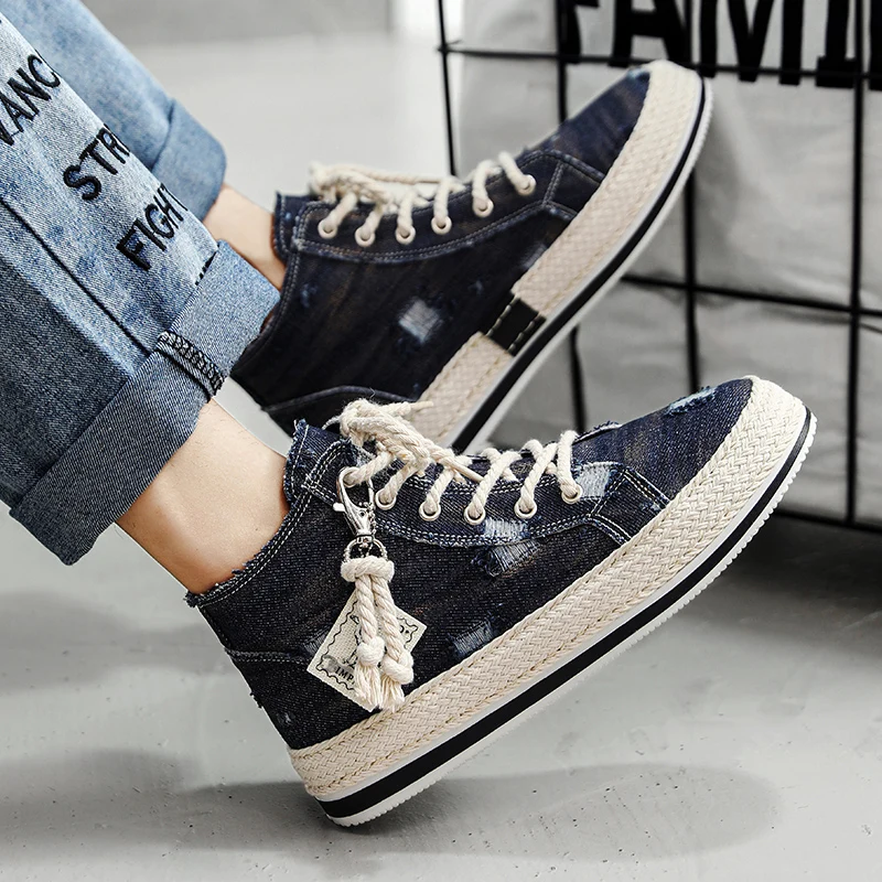Men's Lightweight High-Top Canvas Sneakers Outdoor Casual Sports Shoes for Men