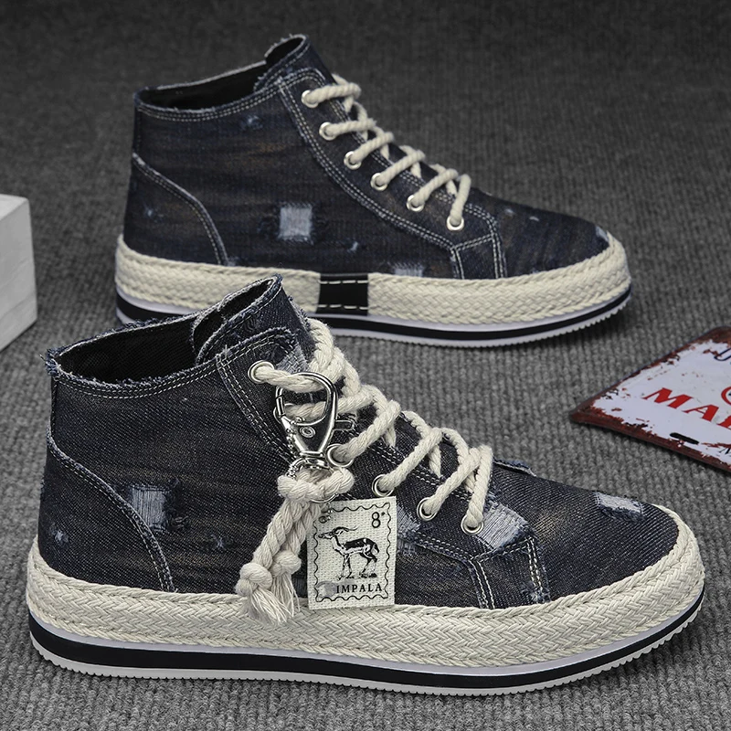 Men's Lightweight High-Top Canvas Sneakers Outdoor Casual Sports Shoes for Men