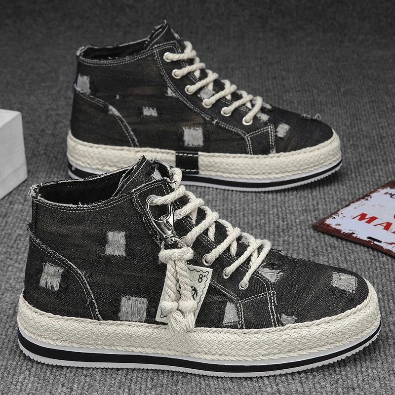 Men's Lightweight High-Top Canvas Sneakers Outdoor Casual Sports Shoes for Men