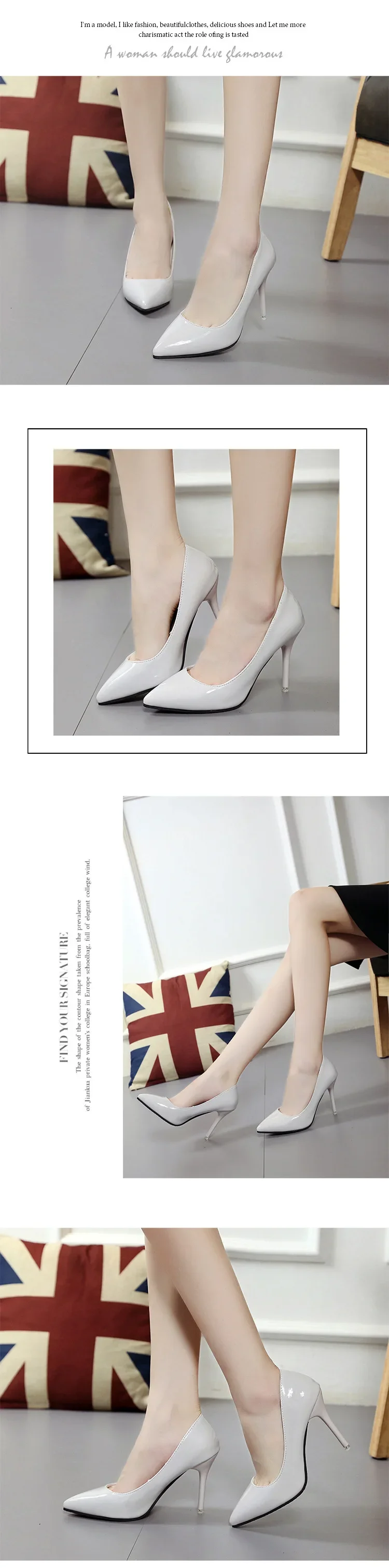 Pointed Toe Pumps Patent Leather Dress Women Shoes Red 8CM High Heels Boat Shoes Shadow Wedding Shoes Shoes for Wedding