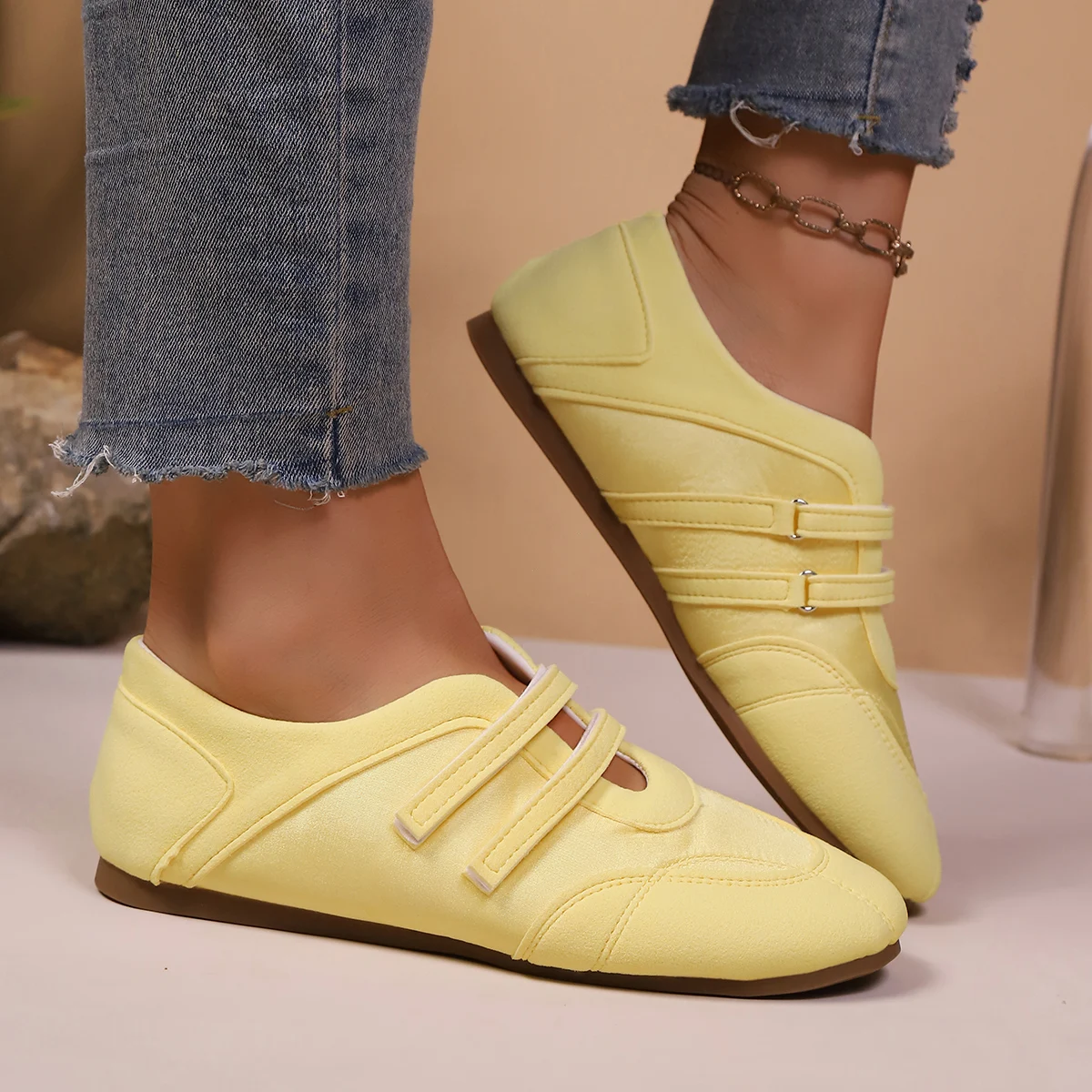 Flats Women's Sports Shoes Fashion Sneakers Casual Shallow Loafers Shoes Walking Ballet Shoes Trend Cozy Zapatillas De Mujer