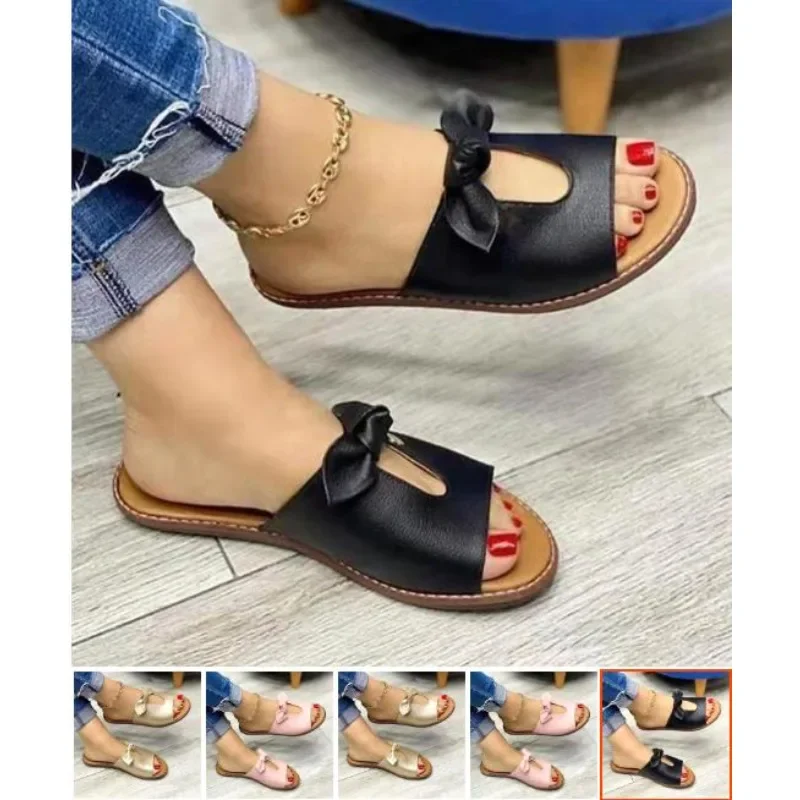 New Sandals Summer Women Slippers Shoes Cute Butterfly-Knot Flats Casual Sandals Ladies Beach Sandals Womens Shoes