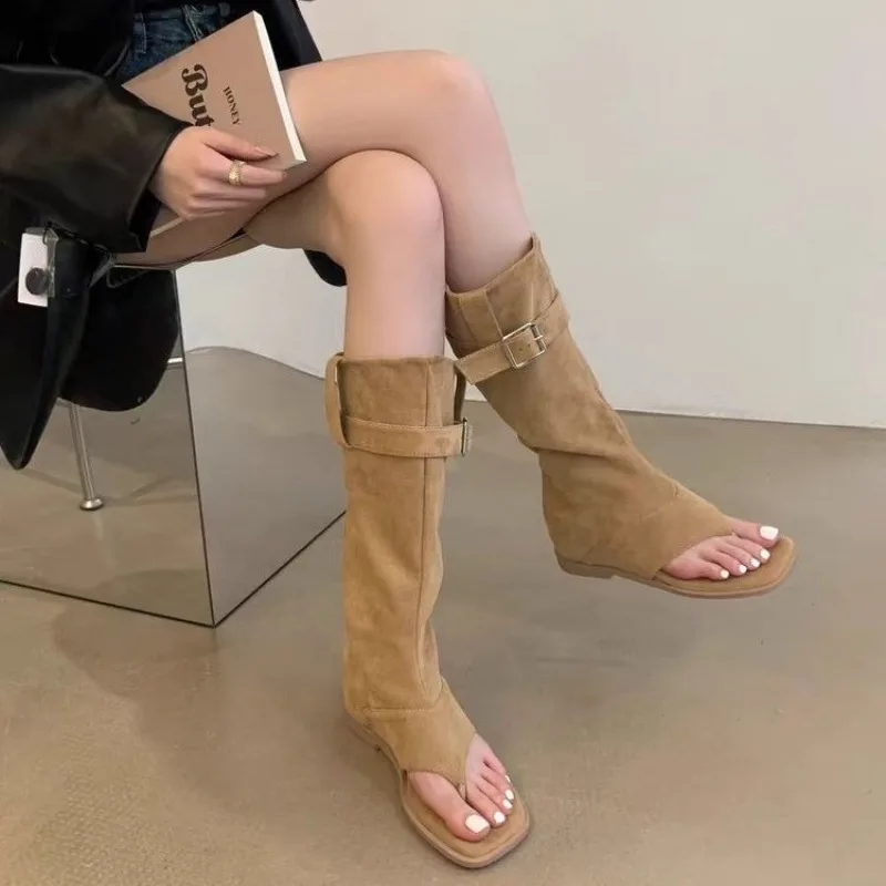 Spicy Girl Summer New Dual-Wear Flip-Flops, Ruffle Short Boots, Western Cowboy Boots, Pant-Length Long Boots for Women