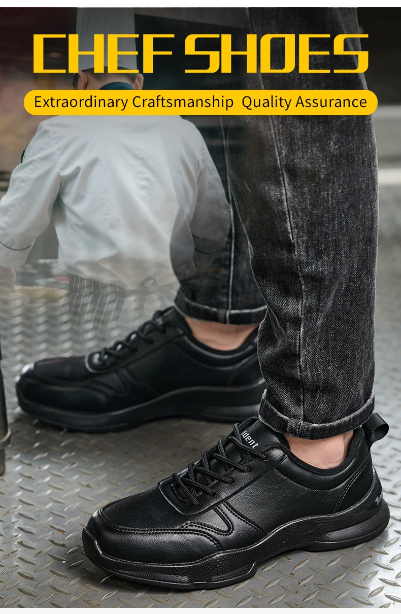 Chef's Work Shoes, Anti Slip and Oil Resistant Casual Shoes, Anti Slip and Waterproof Restaurant Work Shoes