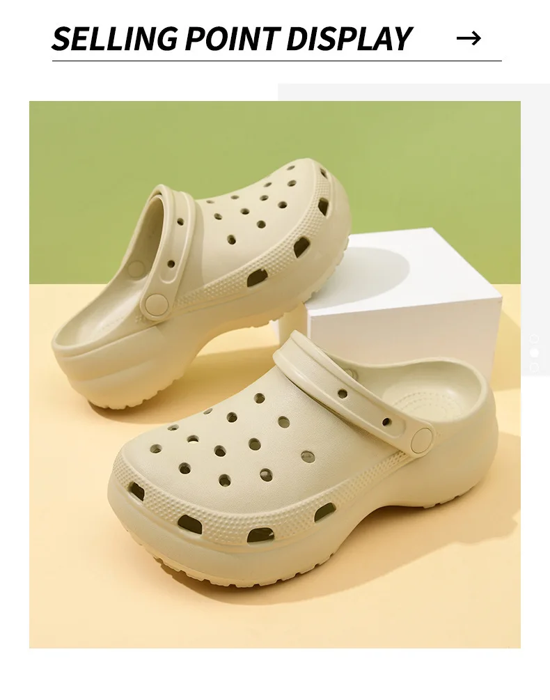 thick-soled EVA cloud hole shoes women's summer non-slip fashion sandals soft-soled beach shoes outdoor slippers women