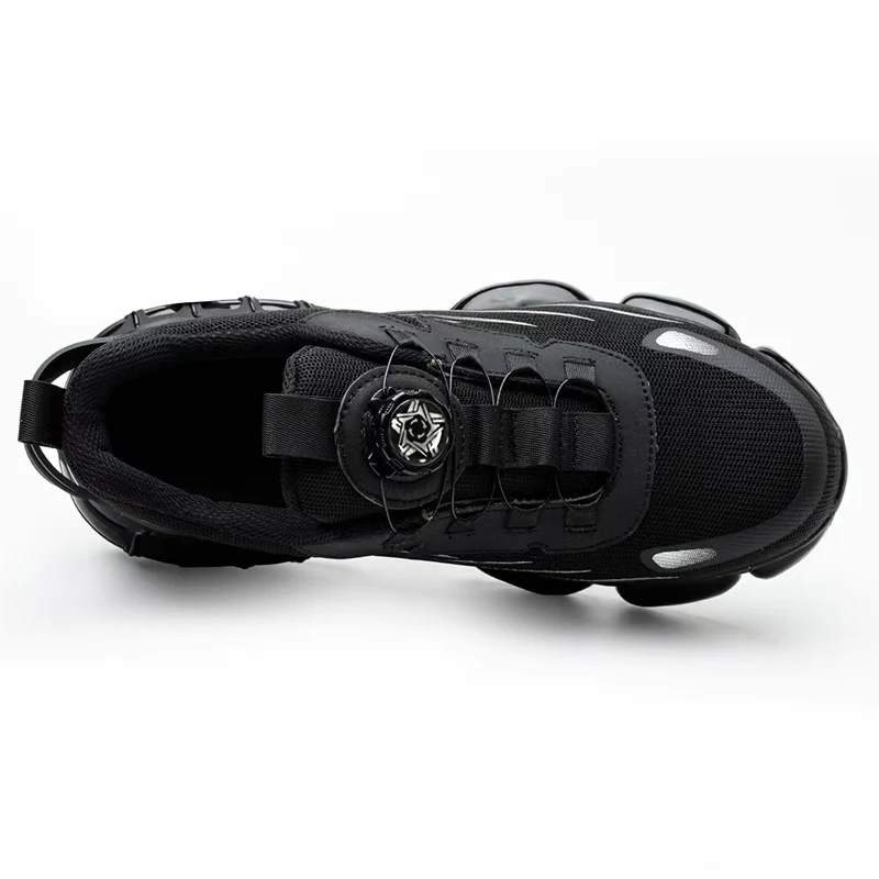 New Rotating Button Safety Shoes Men Anti-smash Anti-puncture Work Shoes Fashion Men Sport Shoes Men Security Mining Boots