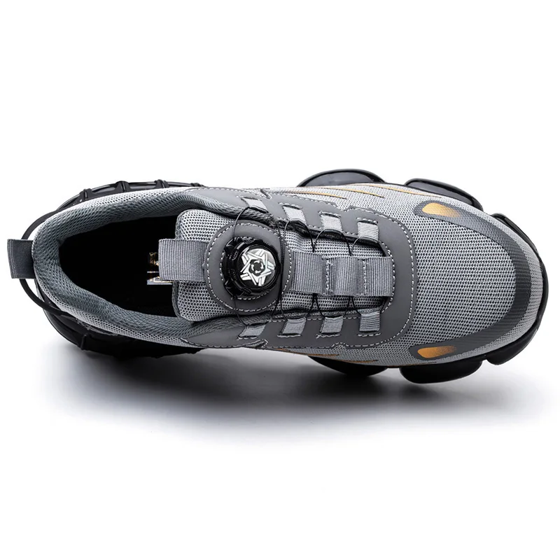 New Rotating Button Safety Shoes Men Anti-smash Anti-puncture Work Shoes Fashion Men Sport Shoes Men Security Mining Boots