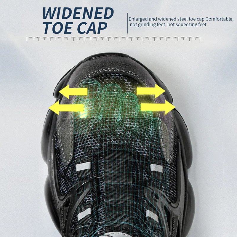 New Rotating Button Safety Shoes Men Anti-smash Anti-puncture Work Shoes Fashion Men Sport Shoes Men Security Mining Boots