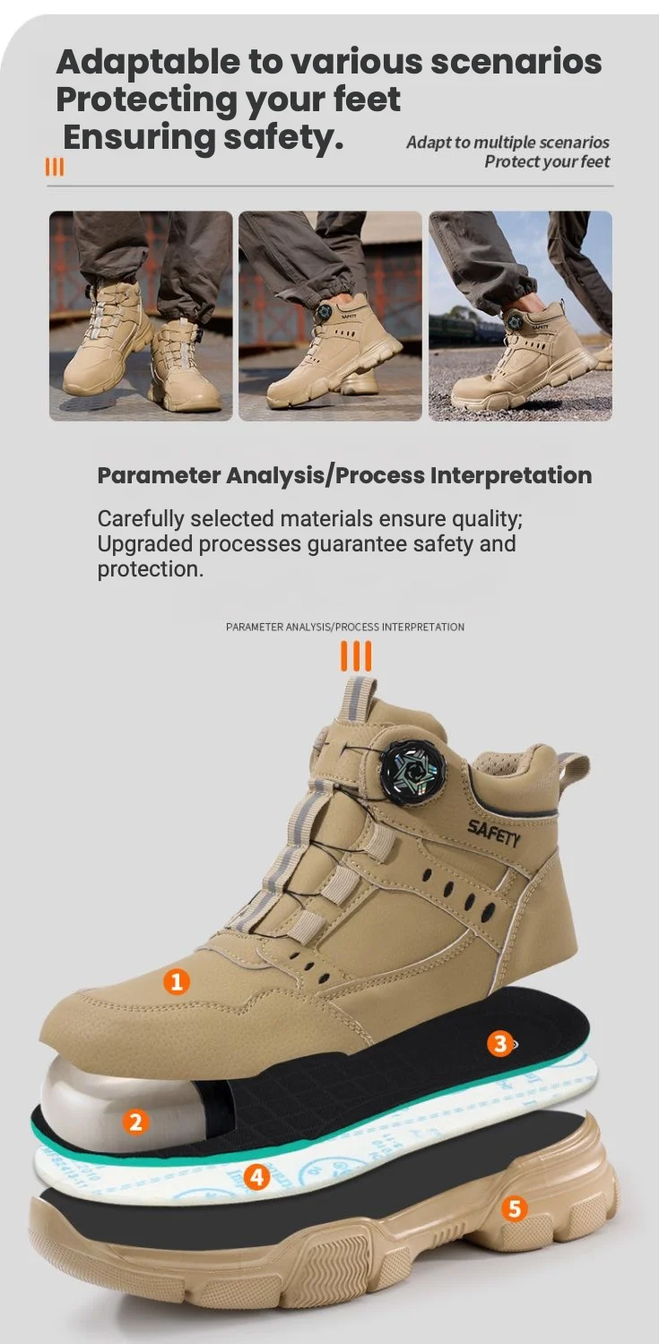 Halloween Men's Steel Toe Work Boots Water-Resistant Anti-Impact Puncture-Proof Tactical Hiking Boots for Industrial Outdoor Use