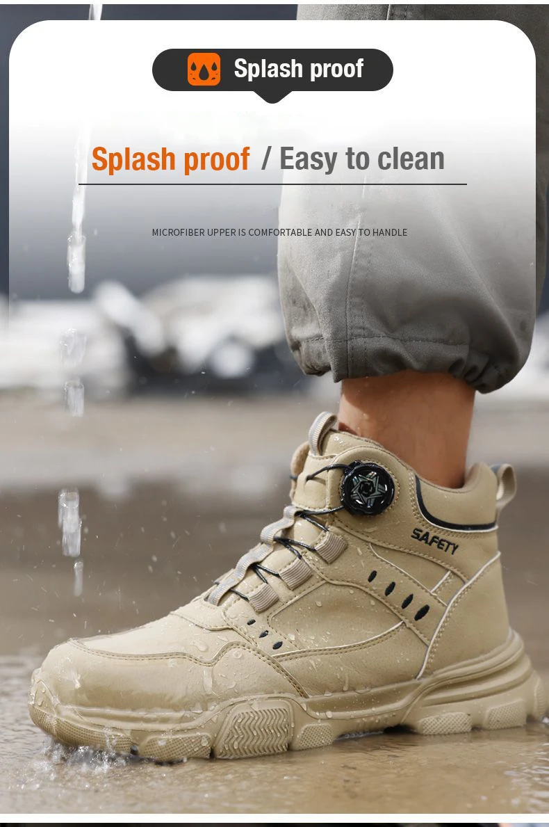Halloween Men's Steel Toe Work Boots Water-Resistant Anti-Impact Puncture-Proof Tactical Hiking Boots for Industrial Outdoor Use