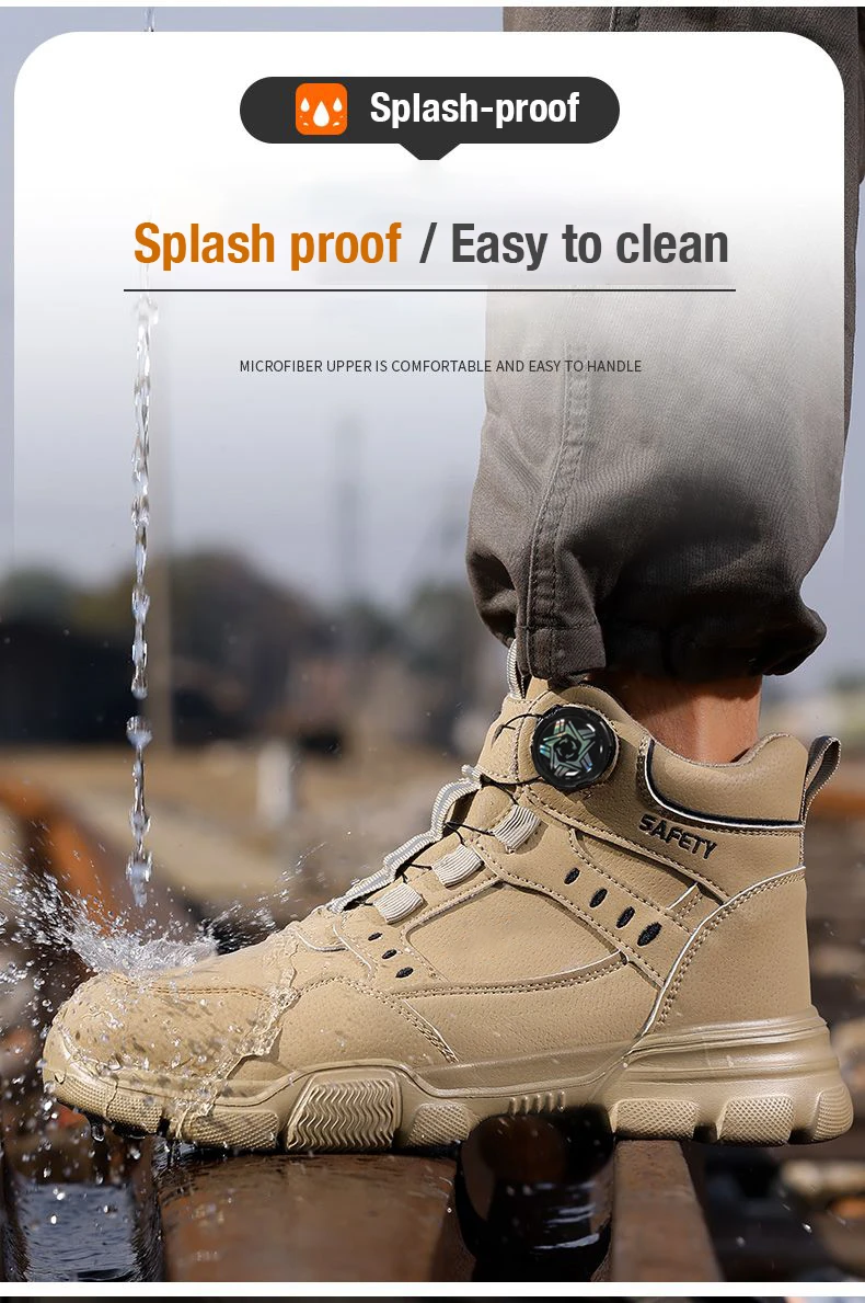 Halloween Men's Steel Toe Work Boots Water-Resistant Anti-Impact Puncture-Proof Tactical Hiking Boots for Industrial Outdoor Use