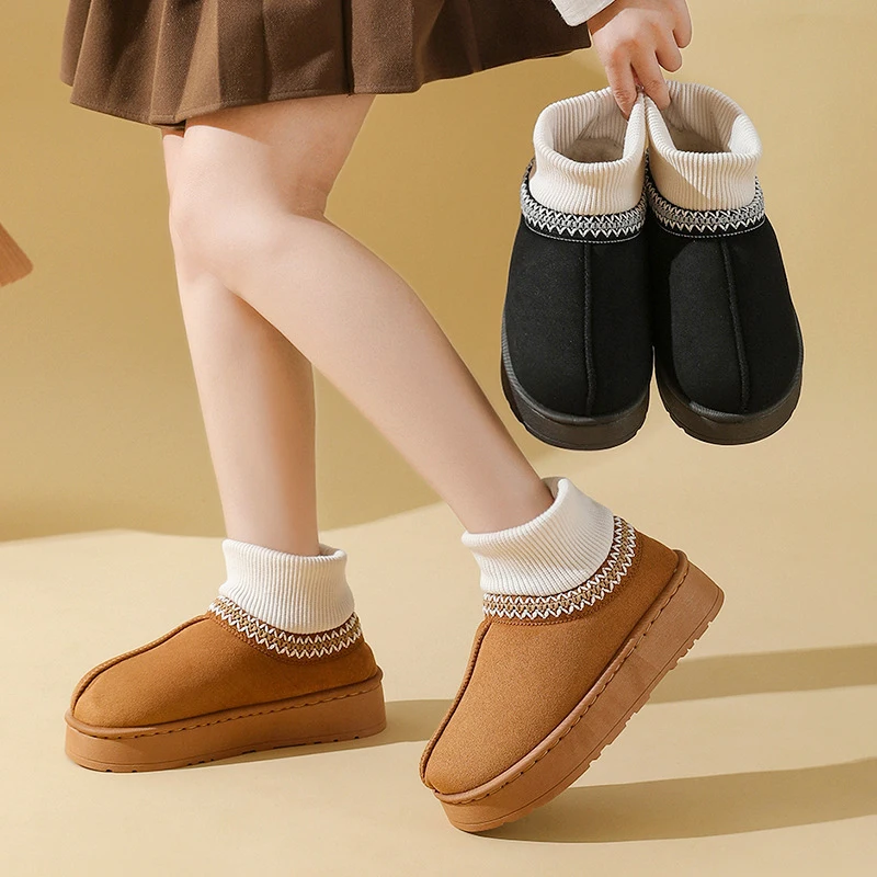 Winter Plush Ankle Boots Female Casual Women's Slippers Home Fluffy Luxury Designer Woman Shoes Indoor Fuzzy Fur Snow Booties