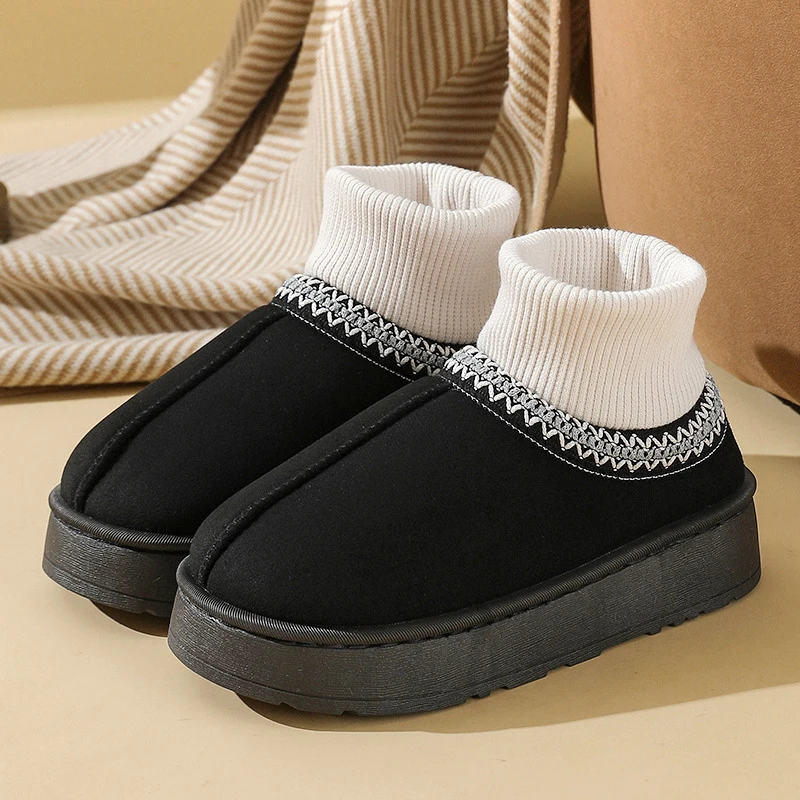 Winter Plush Ankle Boots Female Casual Women's Slippers Home Fluffy Luxury Designer Woman Shoes Indoor Fuzzy Fur Snow Booties