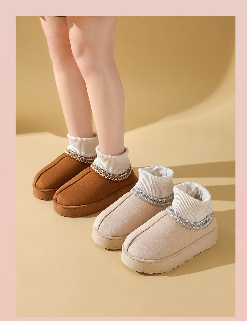 Winter Plush Ankle Boots Female Casual Women's Slippers Home Fluffy Luxury Designer Woman Shoes Indoor Fuzzy Fur Snow Booties