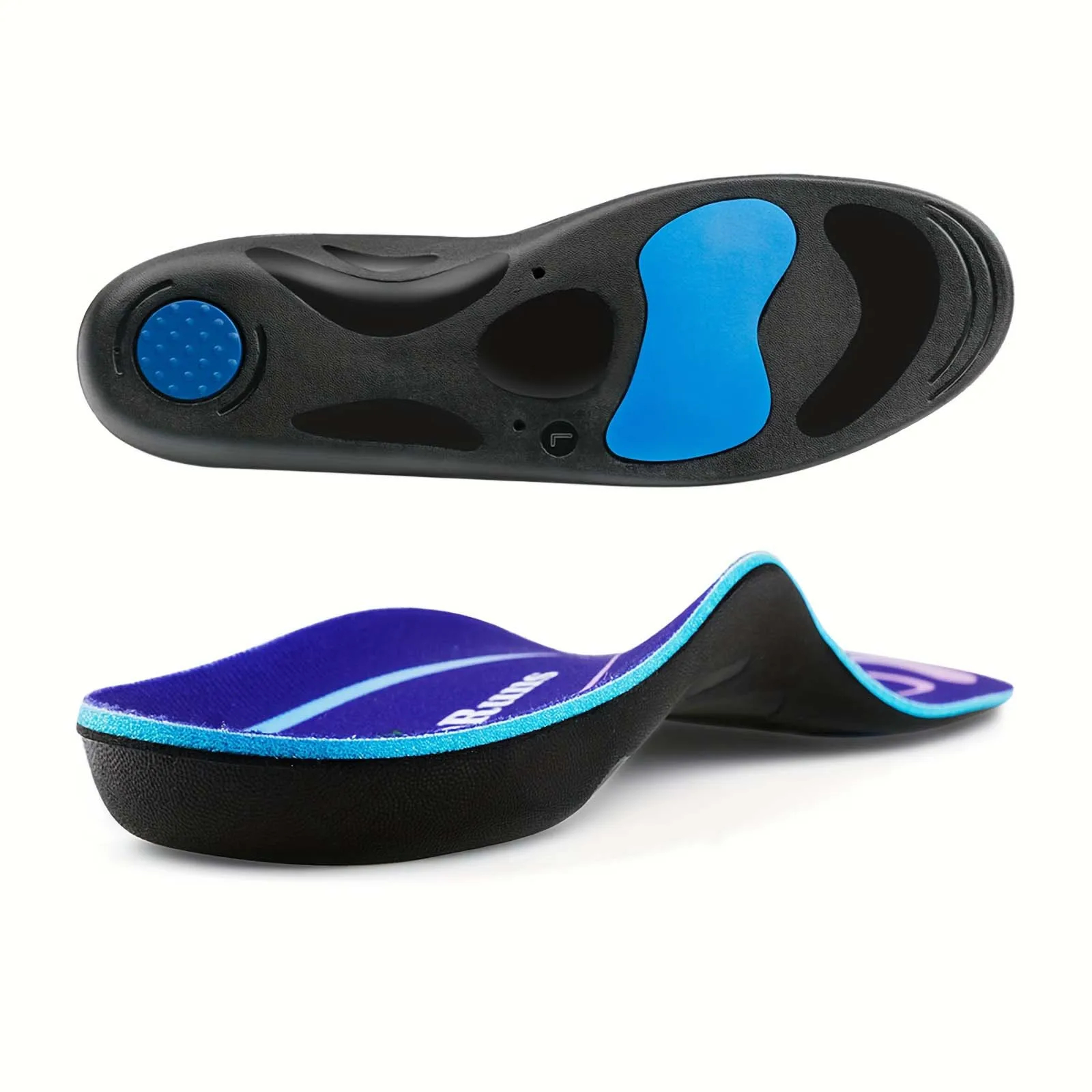 RooRuns Orthotic Insoles, Plantar Fasciitis Relief, Arch Support Insoles for Women & Men, Flat Feet Shoe Inserts for Sports
