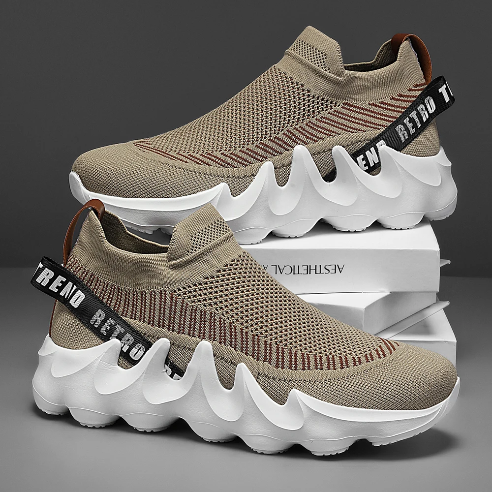 Men's Large Size Outdoor Hiking Running Slip-on Shoes Comfortable Casual Versatile Fashionable Sports Shoes for Couples Training