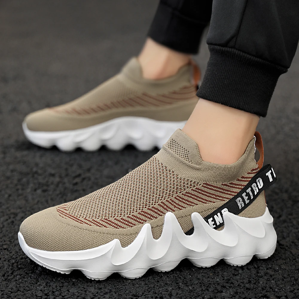Men's Large Size Outdoor Hiking Running Slip-on Shoes Comfortable Casual Versatile Fashionable Sports Shoes for Couples Training