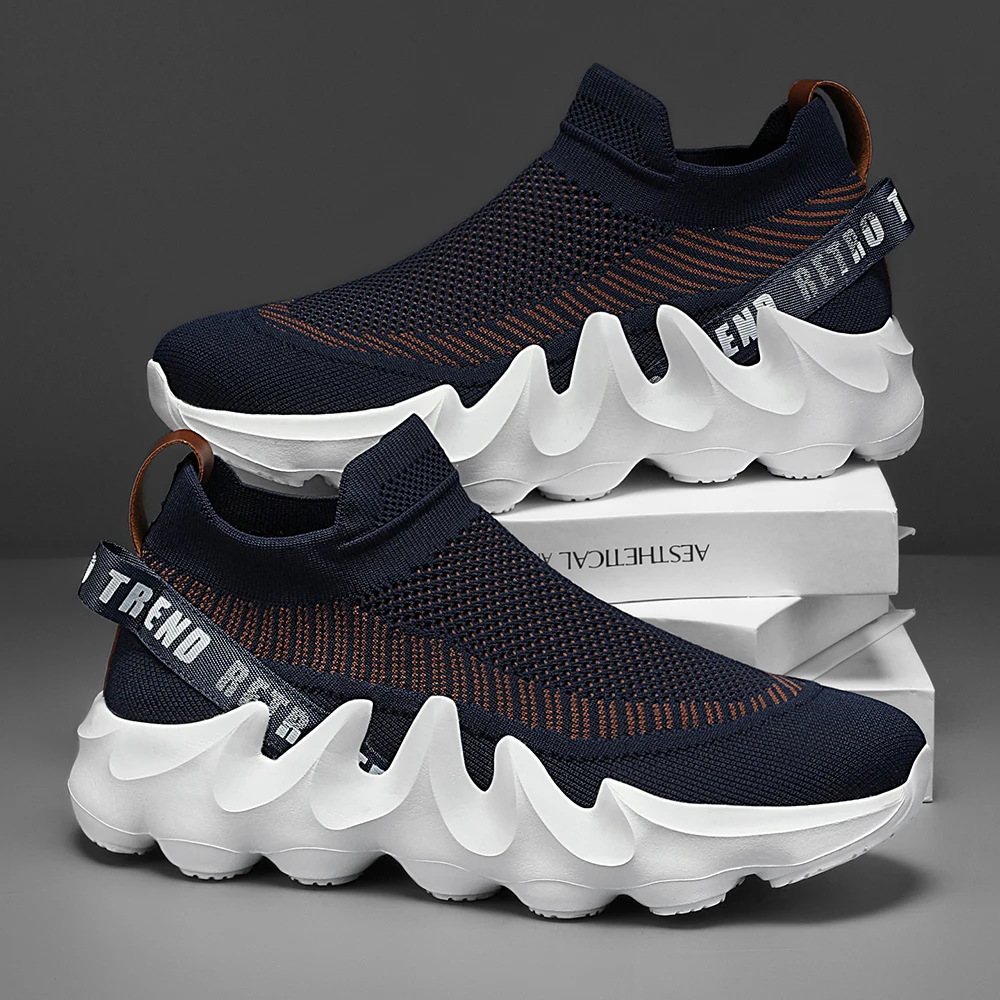 Men's Large Size Outdoor Hiking Running Slip-on Shoes Comfortable Casual Versatile Fashionable Sports Shoes for Couples Training