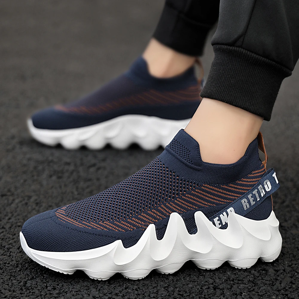 Men's Large Size Outdoor Hiking Running Slip-on Shoes Comfortable Casual Versatile Fashionable Sports Shoes for Couples Training