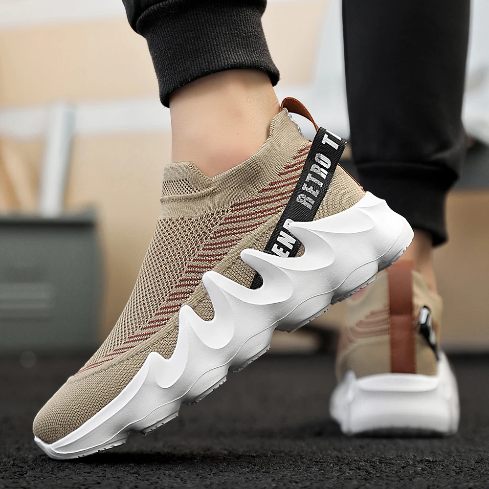 Men's Large Size Outdoor Hiking Running Slip-on Shoes Comfortable Casual Versatile Fashionable Sports Shoes for Couples Training
