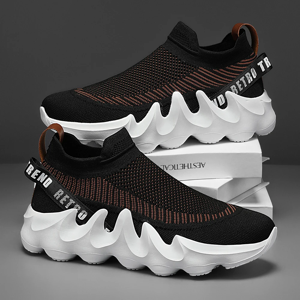 Men's Large Size Outdoor Hiking Running Slip-on Shoes Comfortable Casual Versatile Fashionable Sports Shoes for Couples Training